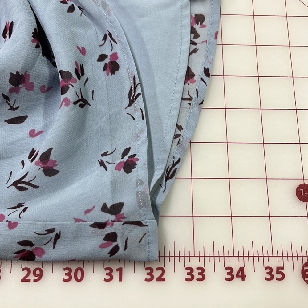 WAYF NWT Larissa Drawstring Ruffle Blue Floral Peekaboo Cut Out party Dress SZ M - Picture 14 of 14